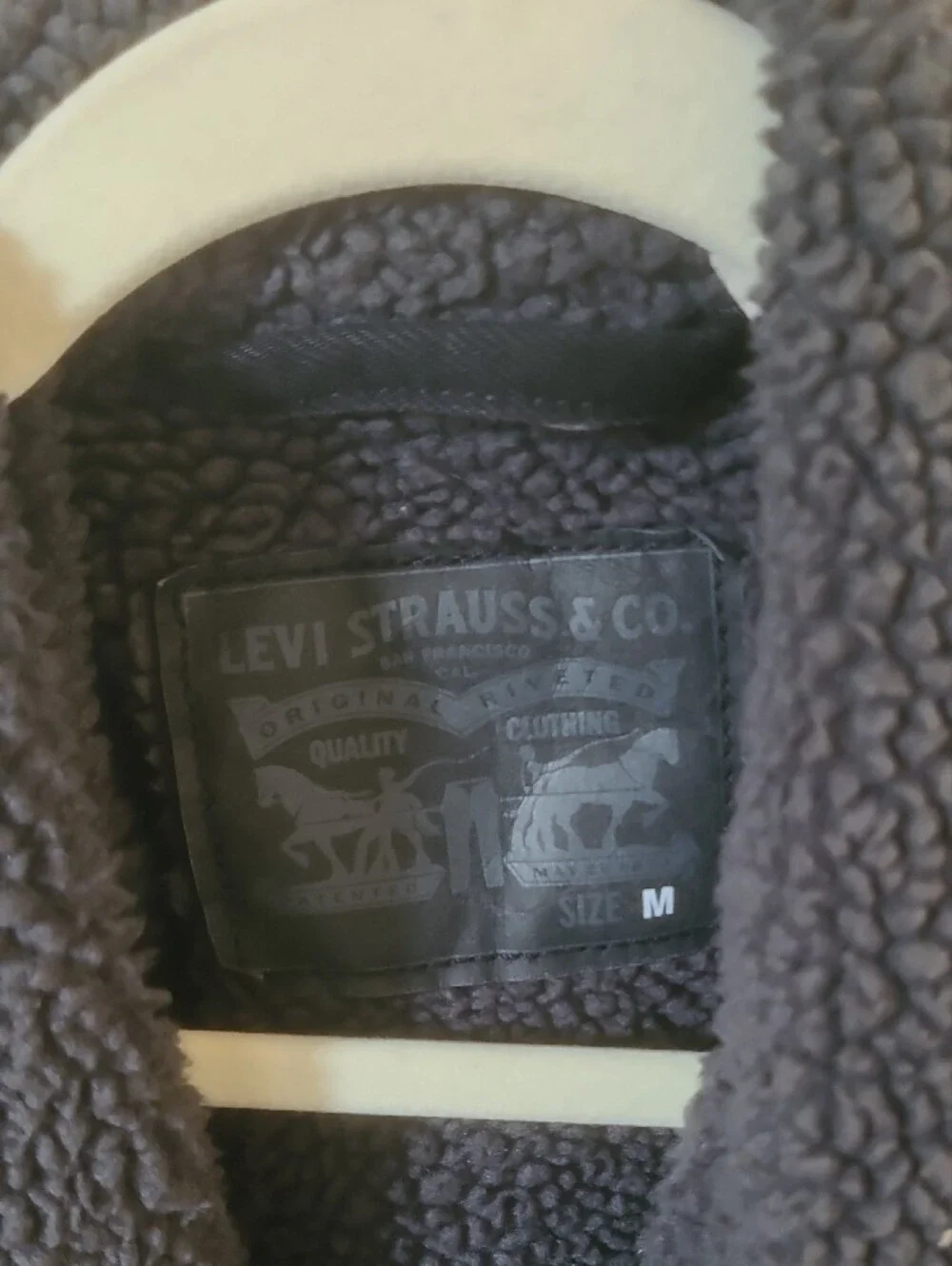 Levi's Men Black Sherpa Denim Jacket